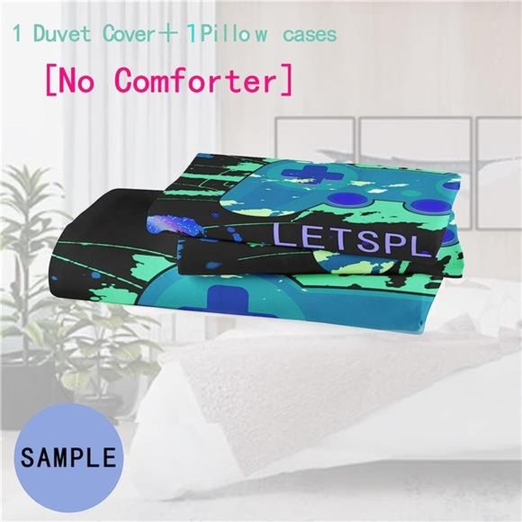 Gaming Bedding Sets Gamer Room Decor Gamer Comforter Cover for Boys Girls Kids - Picture 4 of 5